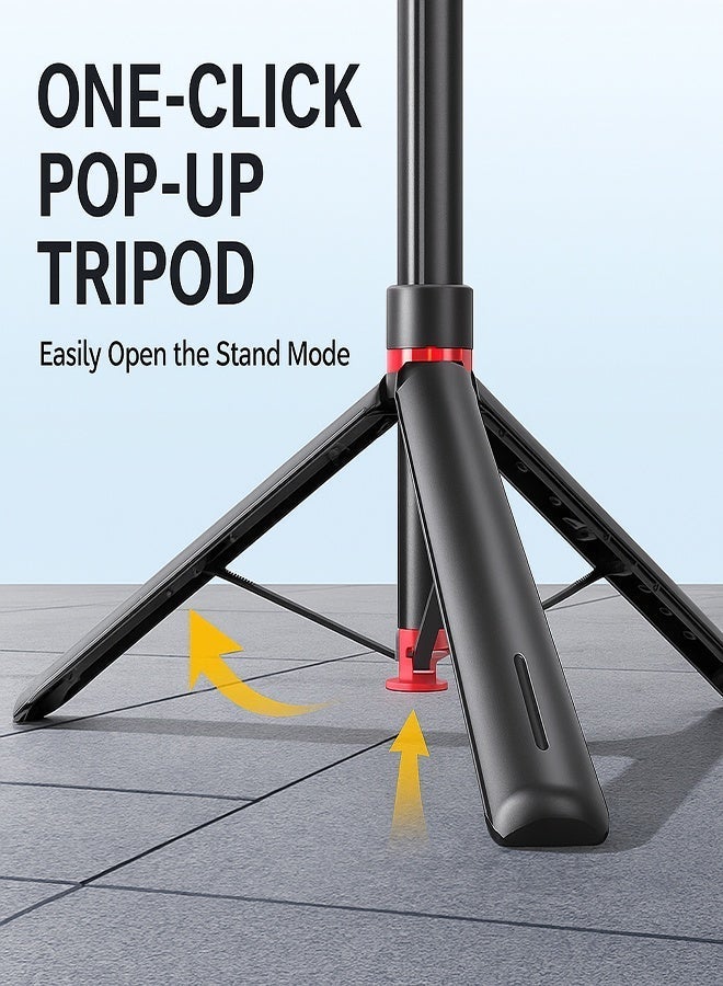 Neyecam 69"(1.76M) AI Auto-Tracking Selfie Stick Tripod, Auto-Open Phone Tripod Stand with Magnetic Remote, All-in-1 Extendable Selfie Stick Travel Tripods for Cell Phone 360° Rotate Stable iPhone Selfie Stick for iPhone & Android Video Recording - Image 4