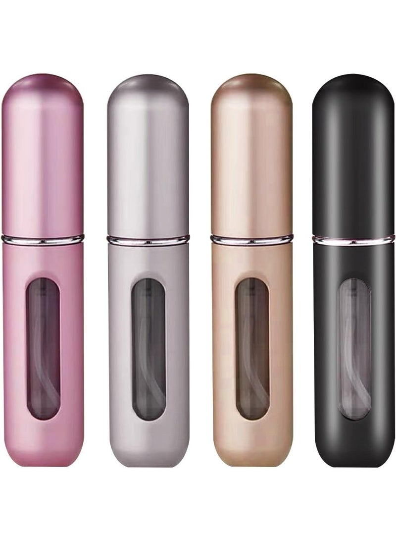 4-Pack Refillable Perfume Atomizer Spray Bottles, 5ml Portable Travel Size - Image 1