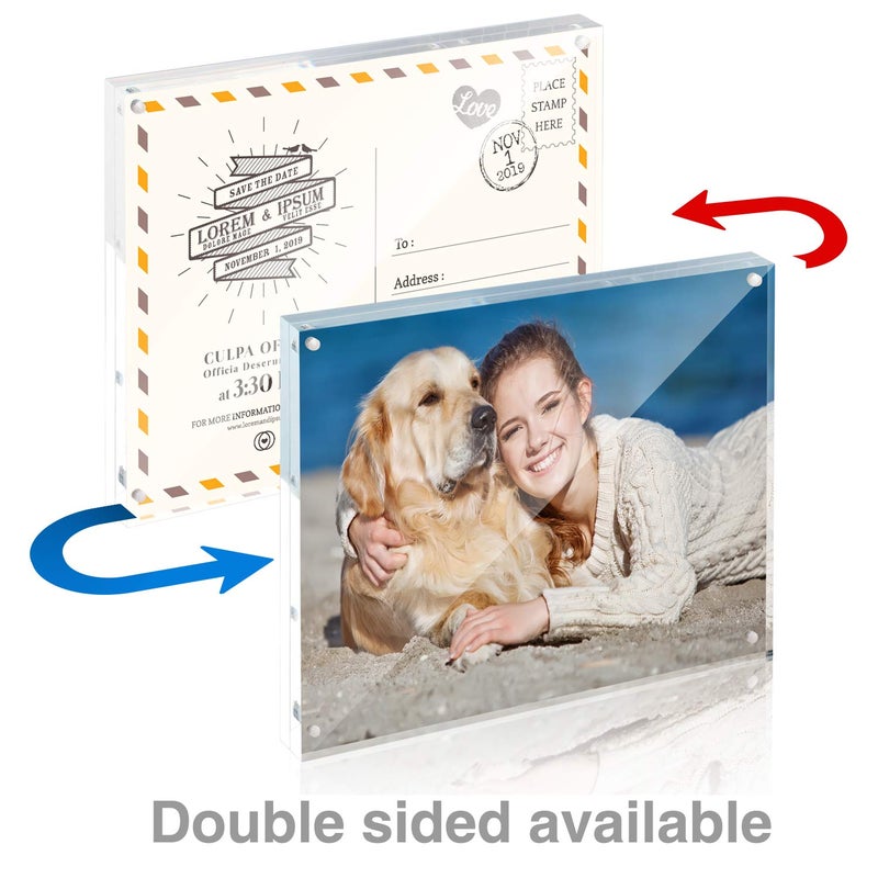 TWING TWING Acrylic Picture Frame 8x10  5 Pack Premium 8x10 Magnetic Picture Frame 20% Thicker Clear Picture Frame  8 by 10 Picture Frames Magnetic Photo Frame Self Standing Double Sided Frame Gift Ideal - Image 2