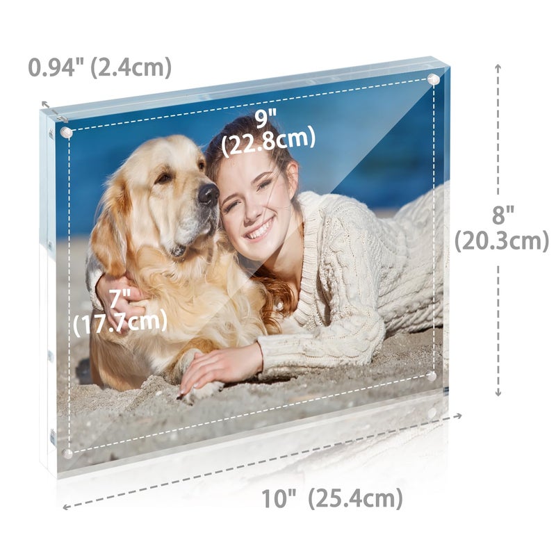 TWING TWING Acrylic Picture Frame 8x10  5 Pack Premium 8x10 Magnetic Picture Frame 20% Thicker Clear Picture Frame  8 by 10 Picture Frames Magnetic Photo Frame Self Standing Double Sided Frame Gift Ideal - Image 3