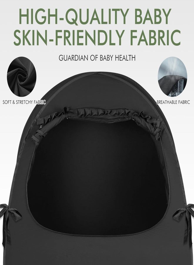 YAVIL Crib Blackout Tent for Pack N Play, Pop Up Travel Crib Blackout Cover Canopy, Breathable Baby Sleep Pod with Safe Bottom Design, Blocks 70% Light - Image 3