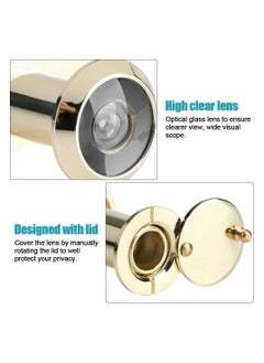 Y&D Safety Door Viewer Solid Copper 220 degree Peephole with Heavy Duty Rotating Privacy Cover for 35mm to 60mm Doors Durable Home Office Hotel  - Image 5