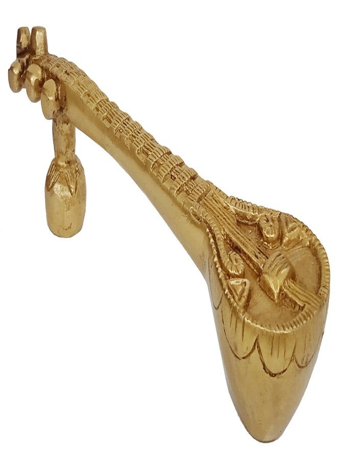 Purpledip Brass Door Handle 'Sitar': Indian Classical Musical Instrument Design Grip For Door, Window Or Cupboard (10814) - Image 2