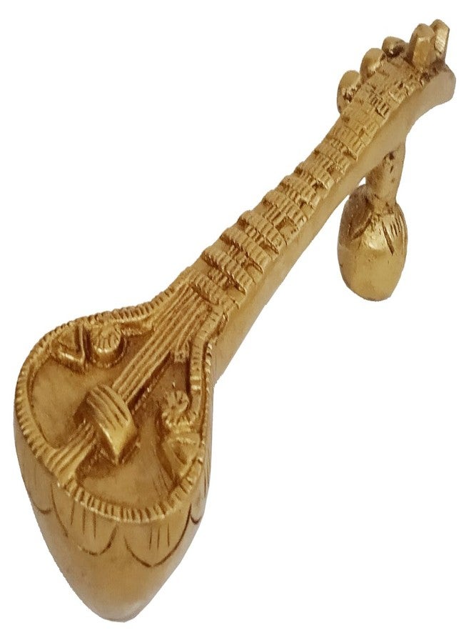Purpledip Brass Door Handle 'Sitar': Indian Classical Musical Instrument Design Grip For Door, Window Or Cupboard (10814) - Image 1