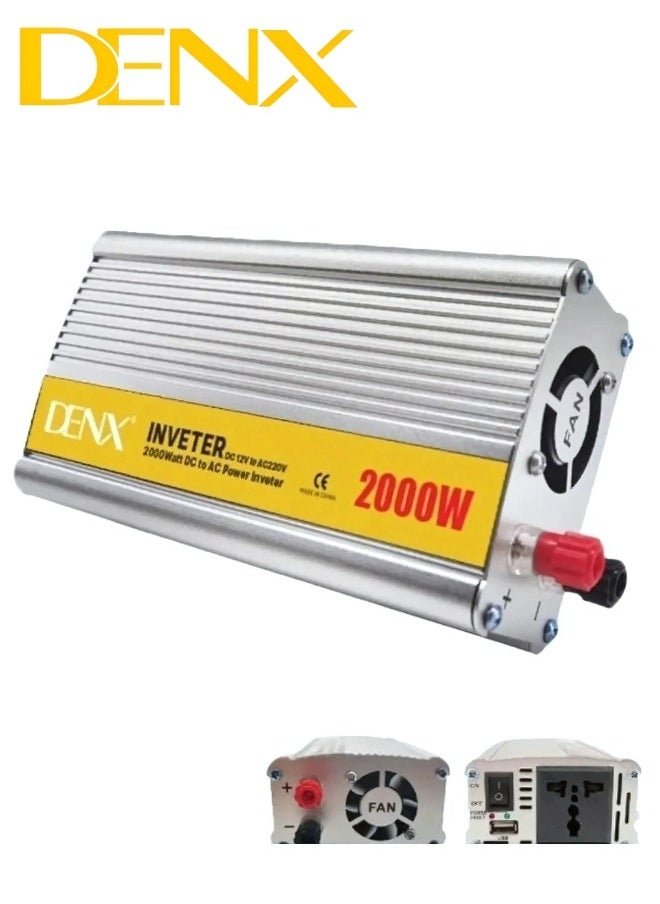 Denx - DENX 12v to 220v 2000W Car Power Inverter - Image 1