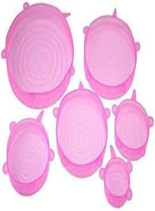 Attachh Silicone Stretch Lids Reusable Flexible and Expandable Covers, Silicone Lids Multi Sizes Cover for Bowls,Jar, Mug, Pots, Cups and Foods & fruits (Pack of 6 Pieces) - Image 1