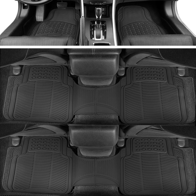 BDK 3-Row ProLiner Original Heavy Duty 4pc Front & Rear Rubber Floor Mats for Car SUV Van (Fits 3rd Row Vehicles) - All Weather Protection Universal Fit (Black) - Image 3