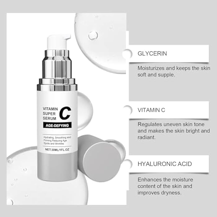 Narvokey Vitamin C Retinol Anti-Aging Serum, Retinol, Hyaluronic Acid, Peptides, Collagen, Vitamin E for Brightening, Hydrating, Firming, 1 Fl Oz - Image 4