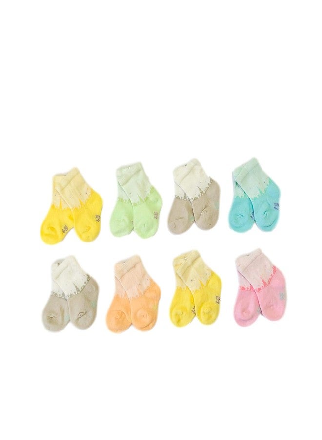 Freshfoot Organic Mush Cotton Socks For New Born Baby 0-6 Months (Light Theme 1, 4) - Image 1