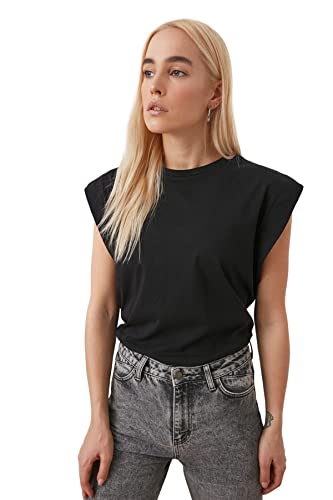 Trendyol Women Regular Basic Crew Neck Knit T-Shirt Black - Image 1