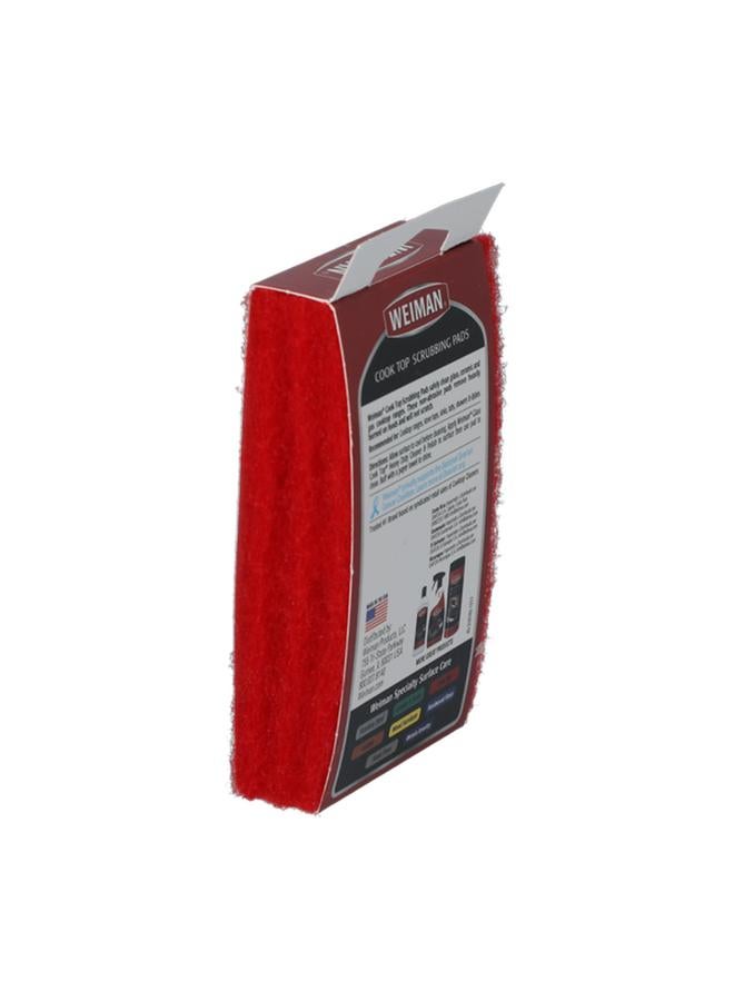 Weiman 3-Piece Non-Scratch Durable Cook Top Scrubbing Pad Red 12.7 x 7.9cm - Image 4