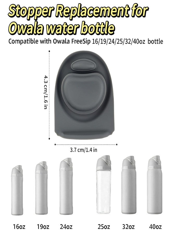 Joshey 6 Pack Rubber Seal Replacement Stopper, Compatible with Owala Freesip 24 Oz Bottle Spout Lid-Silicone Gasket Replacement Parts(Gray) - Image 2