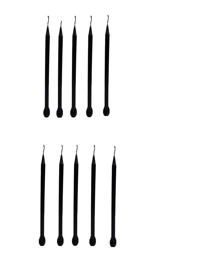 Kuber Selection Pack of 10 Black Taper Candles - 5 INCH, 14mm - Image 3
