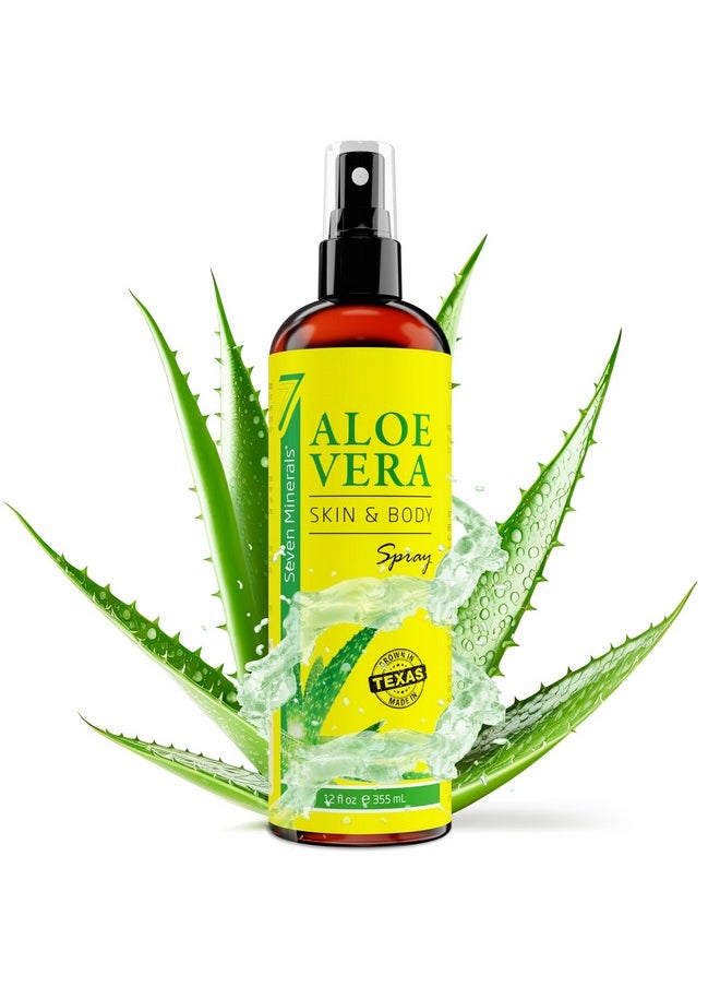 Seven Minerals - , Organic Aloe Vera Spray For Body & Hair - From Freshly Cut Aloe Plant, Extra Strong, Easy To Apply, No Thickeners So It Absorbs Rapidly, No Sticky Residue - Made In Usa (Big 12 Fl Oz) - Image 1