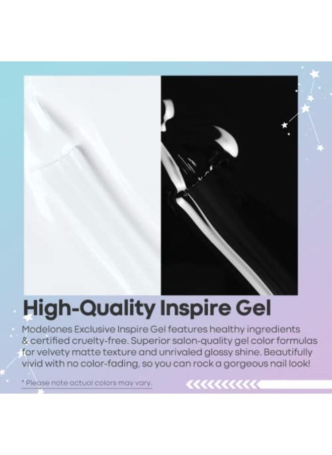 modelones Gel Nail Polish, 2 Pcs 15 Ml Black White Gel Polish Soak Off Led Fingernail Polish [High Shine][Long Lasting] Nail Lacquer Nail Art Manicure Kit Diy At Home Women'S Day Gifts 0.5 Oz  - Image 2