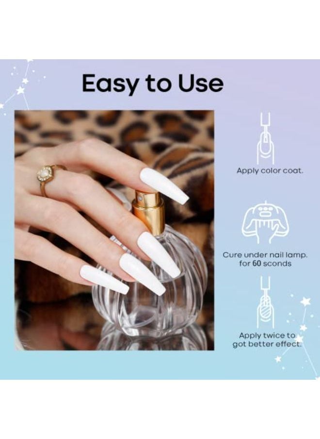 modelones Gel Nail Polish, 2 Pcs 15 Ml Black White Gel Polish Soak Off Led Fingernail Polish [High Shine][Long Lasting] Nail Lacquer Nail Art Manicure Kit Diy At Home Women'S Day Gifts 0.5 Oz  - Image 5