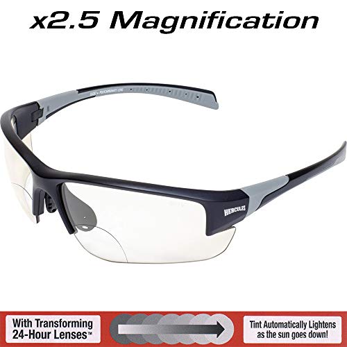 Global Vision Hercules 7 Safety Glasses +2.5 Bifocal Photochromic Lenses Clear to Smoke, Anti-Fog, UV Protection, ANSI Z87.1 Rated - Image 2