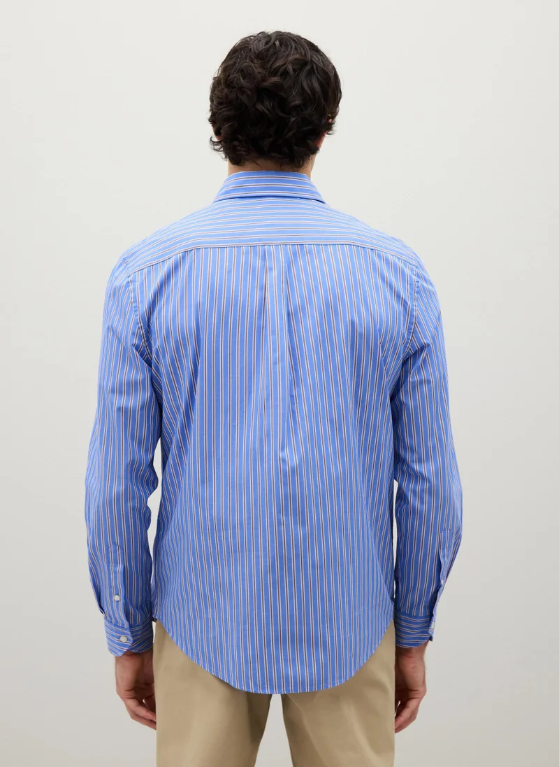 او في اس MULTICOLOUR PURE COTTON REGULAR FIT SHIRT