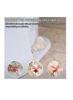 Excefore Toilet Bolt Covers, Decorative Toilet Bolt Covers, Cute Polar Bear Bolts Covers Set of 2, Hide Your Toilet Bolts, Perfect Decor for Bathroom, White  - Image 2