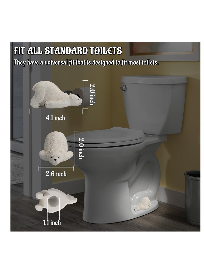 Excefore Toilet Bolt Covers, Decorative Toilet Bolt Covers, Cute Polar Bear Bolts Covers Set of 2, Hide Your Toilet Bolts, Perfect Decor for Bathroom, White  - Image 5