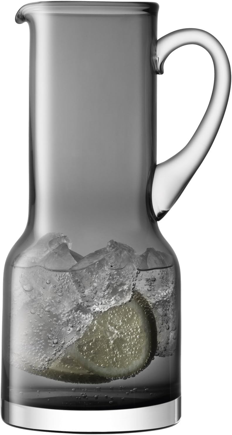 BS B&S Utility Glass Jug 1.35L Slate Grey Pitcher with Handle Elegant Carafe for Water, Juice, Iced Tea & Cocktails Modern Tableware - Image 1