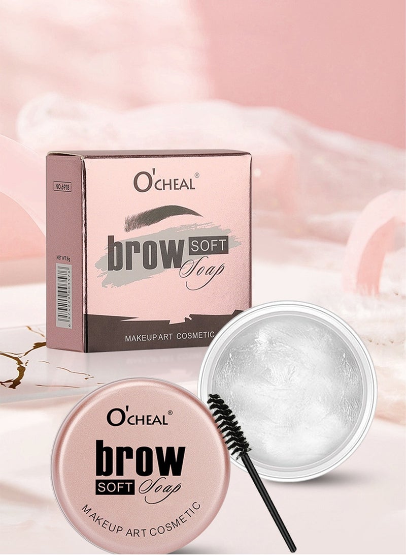 OCHEAL Eyebrow Gel, Clear Brow Glue 3D Extreme Hold Long Lasting Eyebrow Setting Gelm, Eyebrow Wax Kit Soap Kit for Styling and Sculpting - Shaping and Defining Effect-Vegan & Cruelty-Free（Brow Brush Included） - Image 1