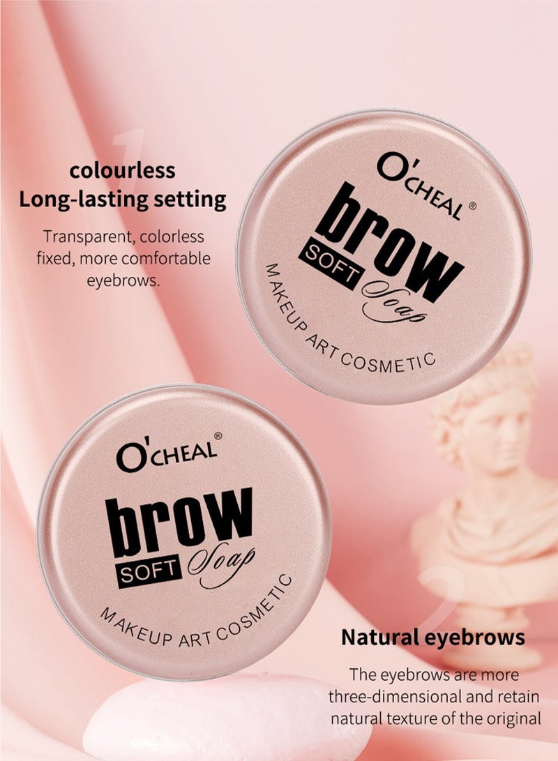 OCHEAL Eyebrow Gel, Clear Brow Glue 3D Extreme Hold Long Lasting Eyebrow Setting Gelm, Eyebrow Wax Kit Soap Kit for Styling and Sculpting - Shaping and Defining Effect-Vegan & Cruelty-Free（Brow Brush Included） - Image 5