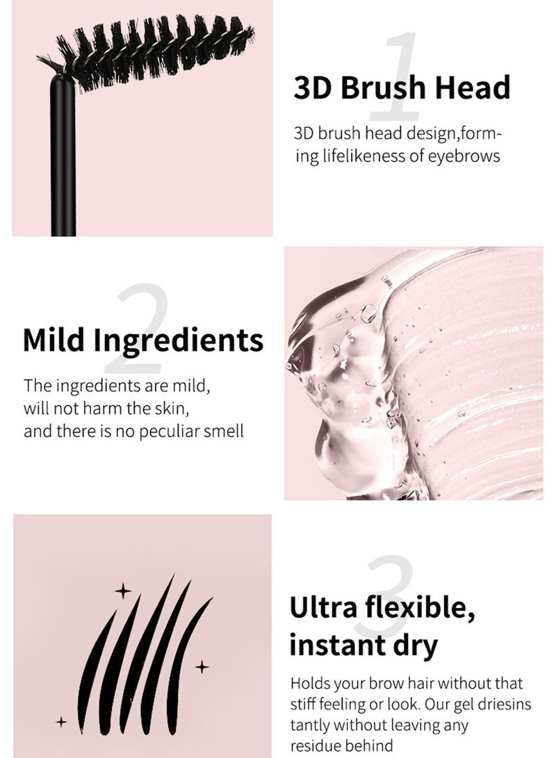 OCHEAL Eyebrow Gel, Clear Brow Glue 3D Extreme Hold Long Lasting Eyebrow Setting Gelm, Eyebrow Wax Kit Soap Kit for Styling and Sculpting - Shaping and Defining Effect-Vegan & Cruelty-Free（Brow Brush Included） - Image 2