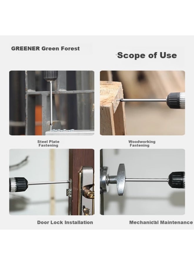 Greener Professional Tungsten Steel Strong Magnetic Cross Head Electric Screwdriver With Hexagonal Handle For Household Electric Drill Electric Screwdriver Wind Batch Fine Head - Image 3