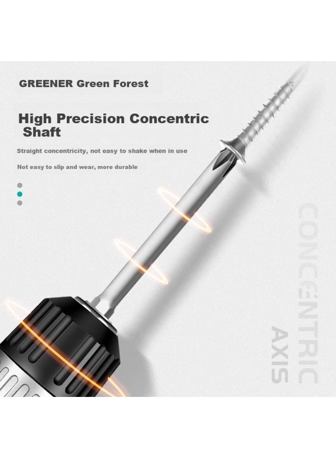 Greener Professional Tungsten Steel Strong Magnetic Cross Head Electric Screwdriver With Hexagonal Handle For Household Electric Drill Electric Screwdriver Wind Batch Fine Head - Image 2
