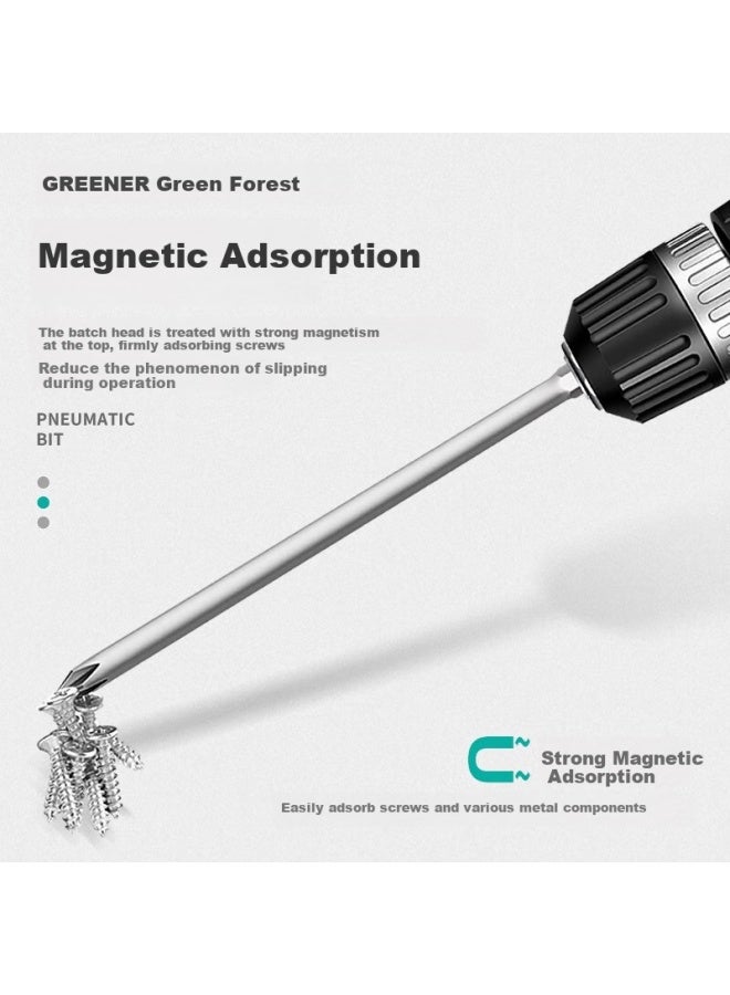 Greener Professional Tungsten Steel Strong Magnetic Cross Head Electric Screwdriver With Hexagonal Handle For Household Electric Drill Electric Screwdriver Wind Batch Fine Head - Image 1