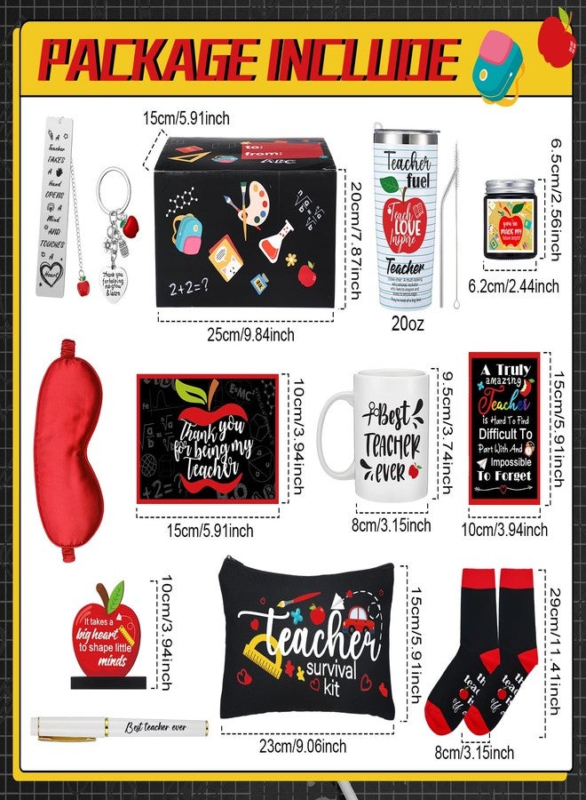 Funnymoom 13 Pcs Teacher Appreciation Gifts Bulk, Teacher Gifts for Women Box Thank You Gift Basket for Teachers Appreciation Week Birthday Graduation Christmas Back to School(Bright) - Image 3