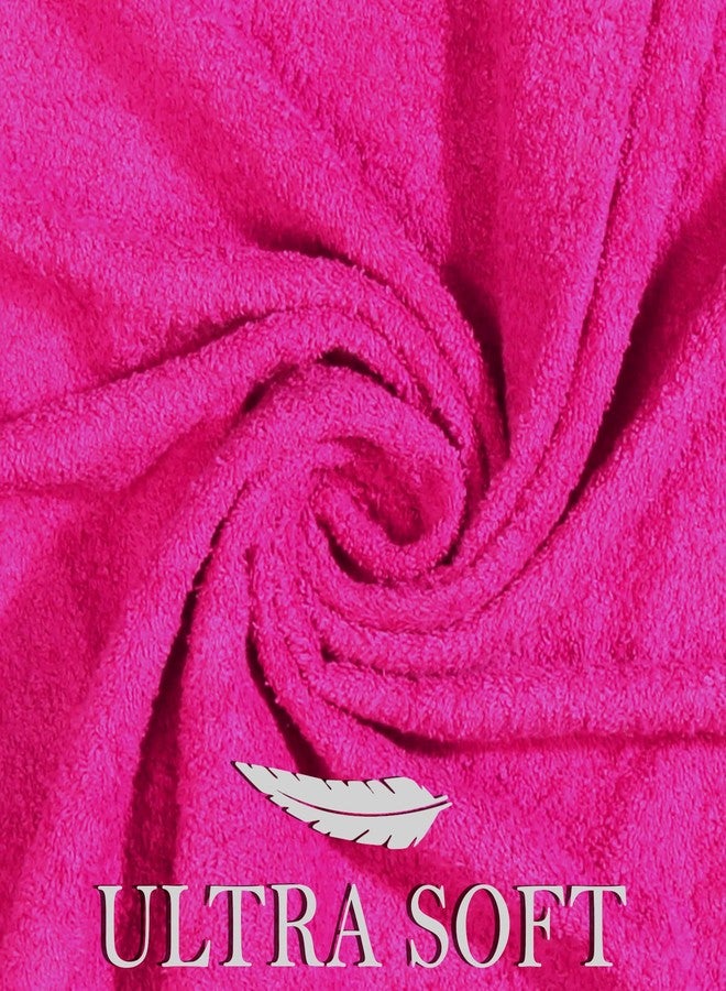 CRAFTBERRY Bath Towels Set -100% Cotton - 2 Bath, 2 Hand & 2 Washcloths - Large, Thick, Fluffy, Absorbent, Quick Dry, Soft & Plush - 6 Piece Luxury Bathroom Towels - Hot Pink/Dark Pink/Fuchsia - Image 4