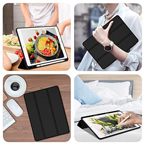 iMieet iPad 9.7 Case (2018/2017 Model, 6th/5th Generation), Smart Cover with Pencil Holder and Soft Baby Skin Silicone Back and Full Body Protection, Auto Wake/Sleep Cover (Black) - Image 5
