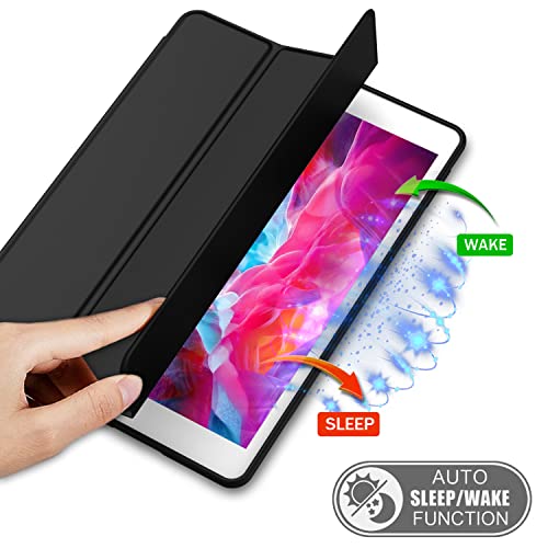 iMieet iPad 9.7 Case (2018/2017 Model, 6th/5th Generation), Smart Cover with Pencil Holder and Soft Baby Skin Silicone Back and Full Body Protection, Auto Wake/Sleep Cover (Black) - Image 4