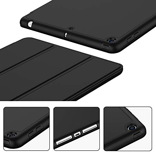 iMieet iPad 9.7 Case (2018/2017 Model, 6th/5th Generation), Smart Cover with Pencil Holder and Soft Baby Skin Silicone Back and Full Body Protection, Auto Wake/Sleep Cover (Black) - Image 3