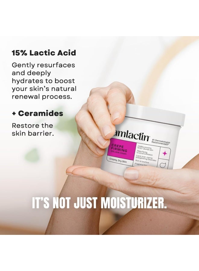 AmLactin Crepe Firming Cream - 12 oz Body Cream with 15% Lactic Acid - Exfoliator and Moisturizer for Crepey, Dry Skin - Image 2