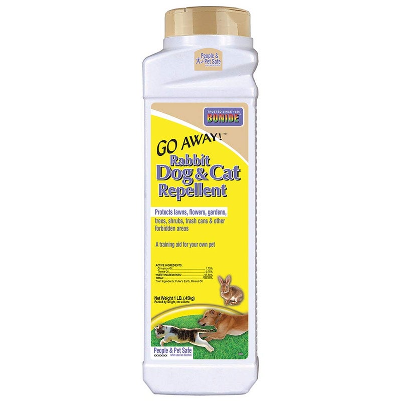 Bonide Go Away! Rabbit, Dog, & Cat Repellent Granules, 1 lb Ready-to-Use, Keep Dogs off Lawn, Garden, Mulch & Flower Beds - Image 1