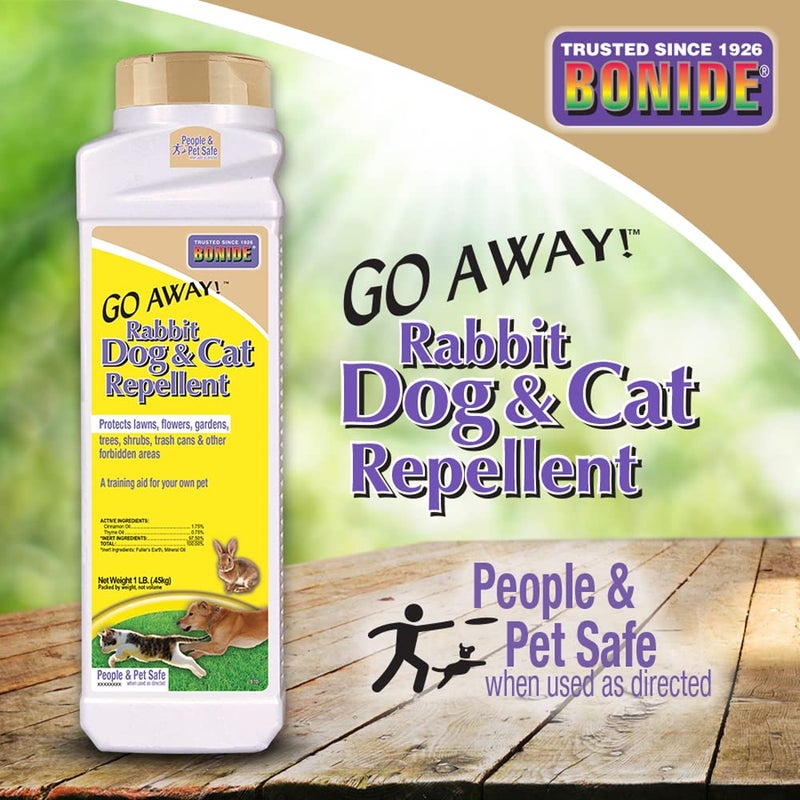 Bonide Go Away! Rabbit, Dog, & Cat Repellent Granules, 1 lb Ready-to-Use, Keep Dogs off Lawn, Garden, Mulch & Flower Beds - Image 5