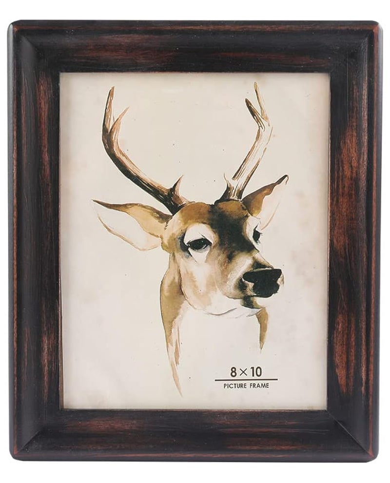 icheesday Picture Frame 8x10Black Rustic Wood Frame with Glass Front Wall Mount or Table Top