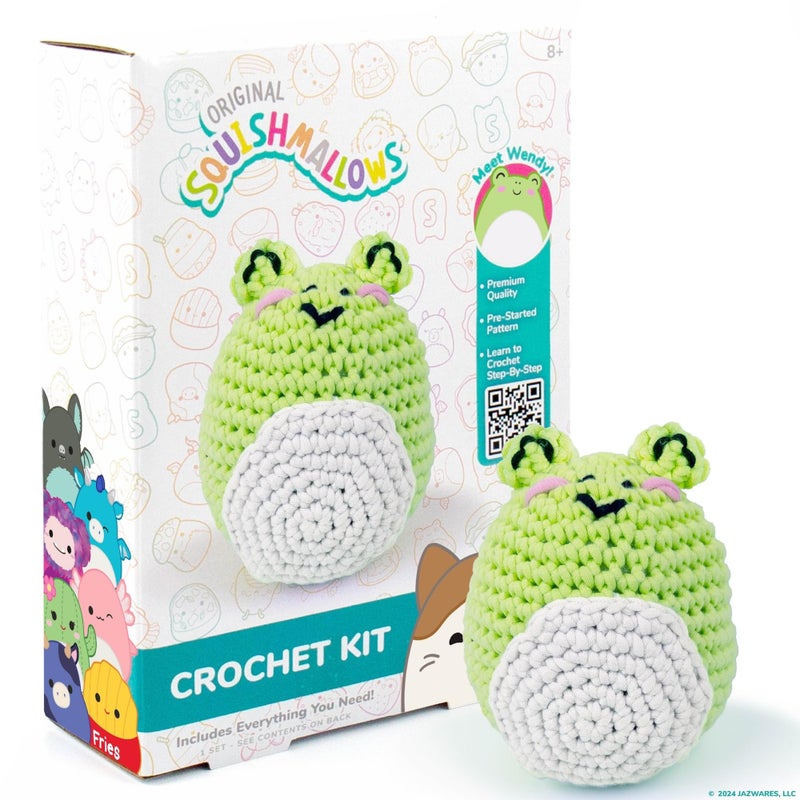 Squishmallows Original Wendy The Frog Crochet Kit, Includes Yarn, Crochet Hook, Starter Hooks, Step-by-Step Tutorials, Exclusive Crochet Kit, DIY Craft, Crochet Kits, Great Teen Gifts - Image 1