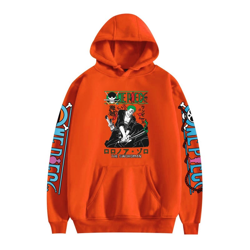 One Piece One Piece Peripheral Fleece-Lined Hoodie 2D Printed Couples Sweater - Image 1