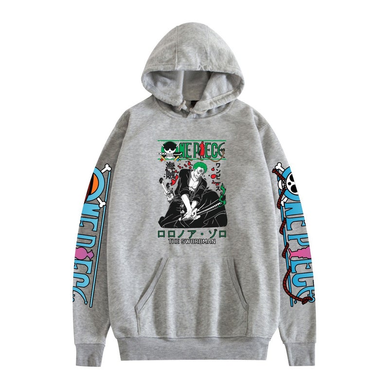 One Piece One Piece Peripheral Fleece-Lined Hoodie 2D Printed Couples Sweater - Image 5