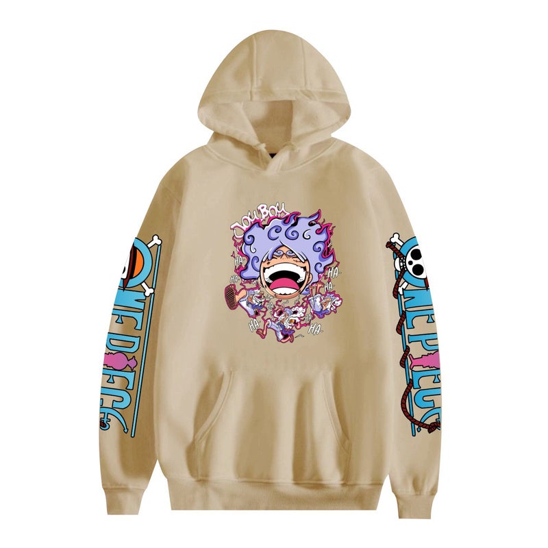 One Piece One Piece Peripheral Fleece-Lined Hoodie 2D Printed Couples Sweater - Image 2