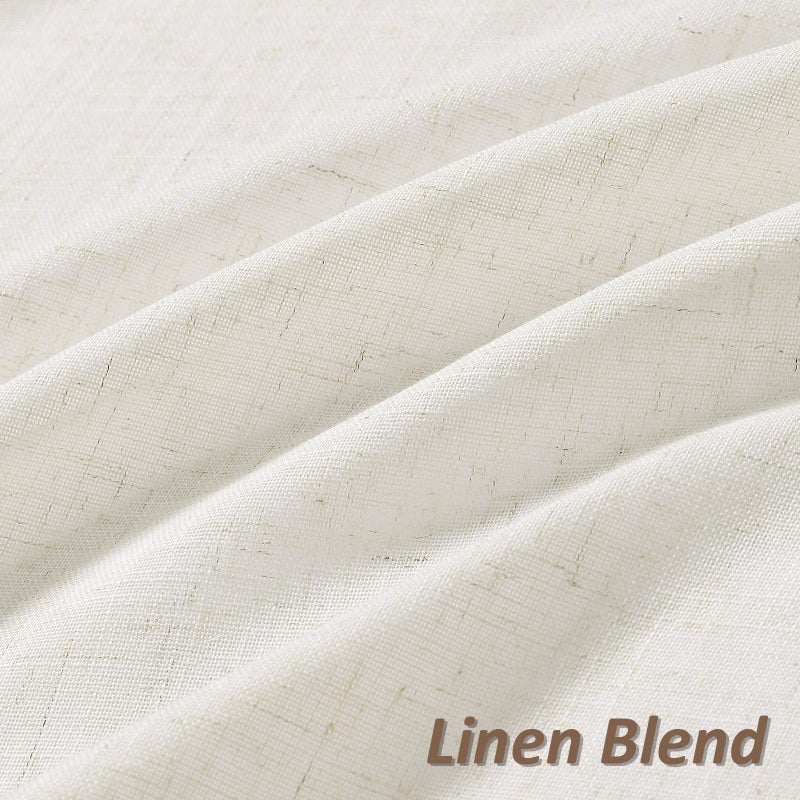 Guken Natural Linen Curtains 84 Inch Length for Living Room Bedroom 2 Panels Set Rod Pocket Light Filtering Semi Sheer Window Curtains 52 Inch Width Boho Farmhouse Linen Drapes Cream Ivory, W52xL84 - Image 2