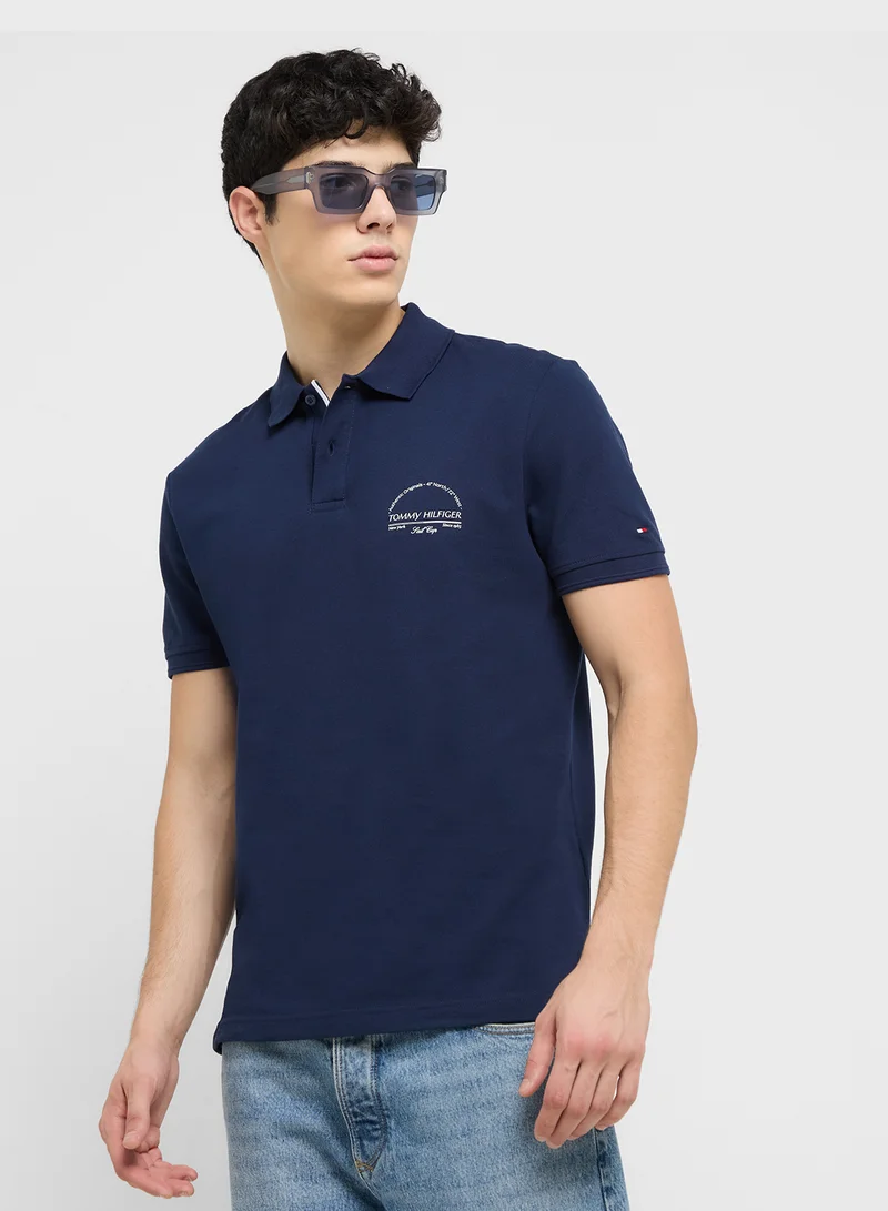 تومي هيلفيغر Regular Fit Graphic Short Sleeve Polo