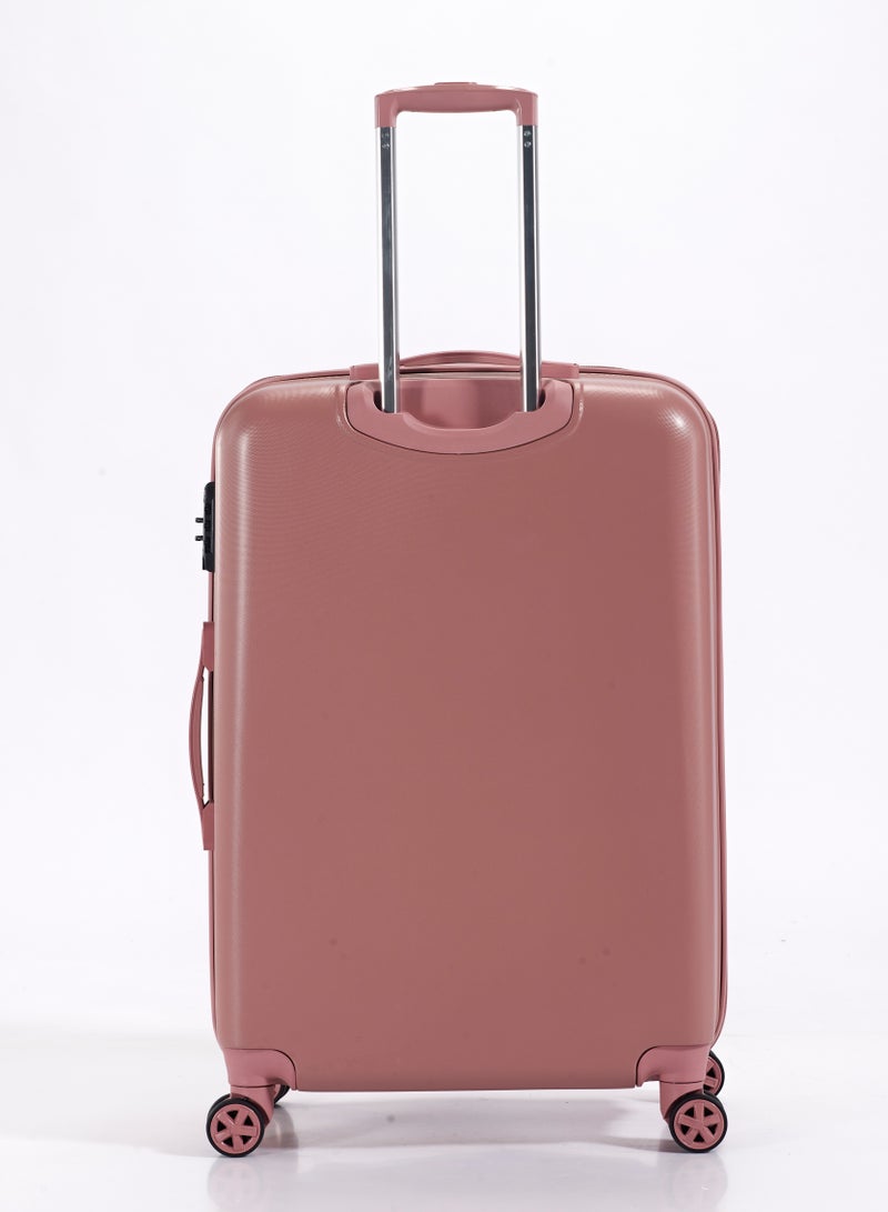 UNITED COLORS OF BENETTON BNTA- 202 28Inch- Checked Luggage with TSA Lock| Material- Acrylonitrile Butadiene Styrene| Adjustable Trolley Handle | Smooth Dual Wheels 360degree rotate| Rose Gold - Image 4