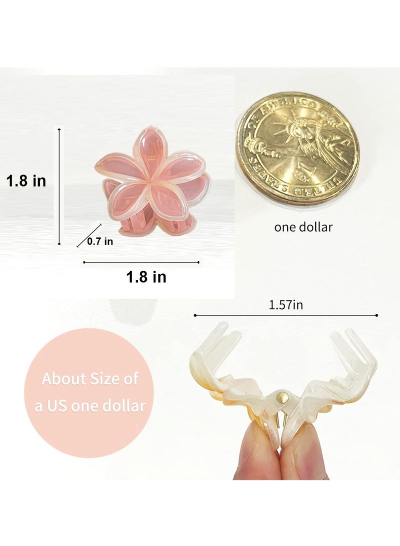 Lelet Small Flower Hair Claw Clips, 12PCS 1.18" Cute Mini Claw Clips for Women & Girls, Strong Hold for Thick & Thin Hair, 6 Colors - Image 4