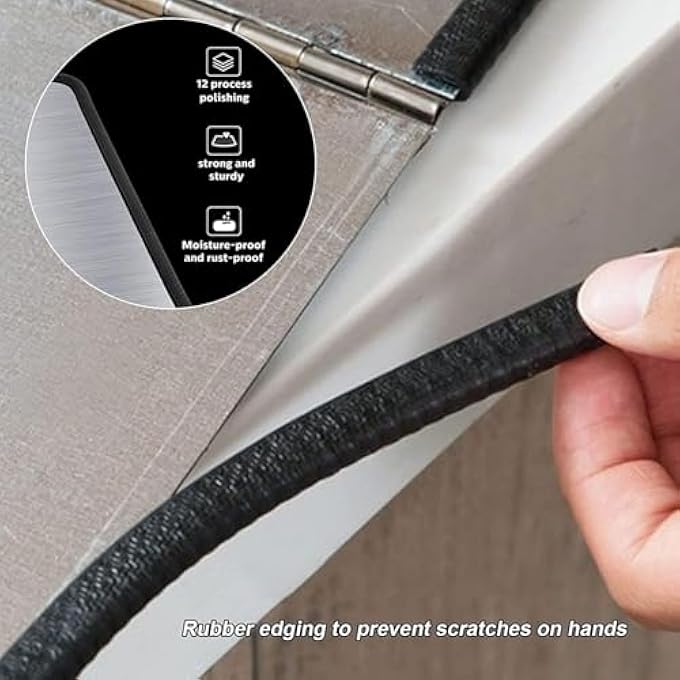 أكس سبرينج شاشات تناثر الزيت من الفولاذ المقاوم للصدأ قابلة للطي، لوح عزل تناثر الزيت غير اللاصق، واقي تناثر الزيت، لوح عزل حراري للموقد لمقلاة القلي، واقي تناثر الشحوم للطهي، رباعي الجوانب - Image 3