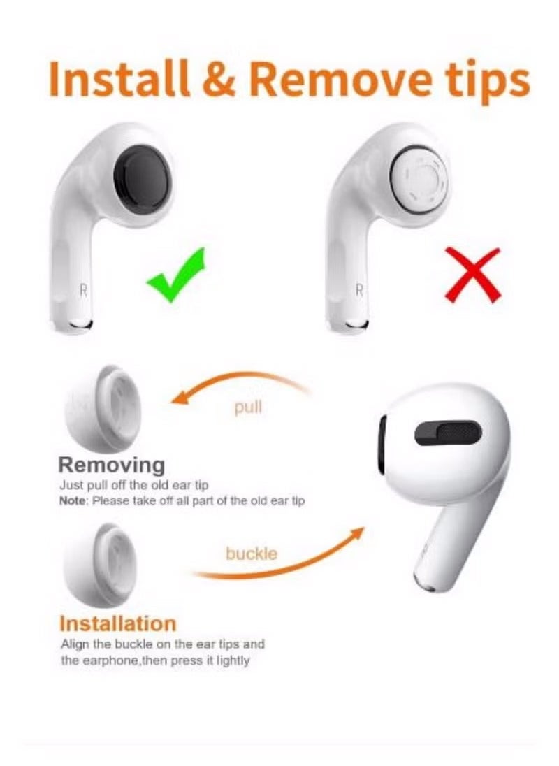 Generic - 6 pairs of replacement earplugs for Airpods Pro/Airpods Pro 2 second generation with noise reduction hole, silicone earplugs with portable storage box - Image 1
